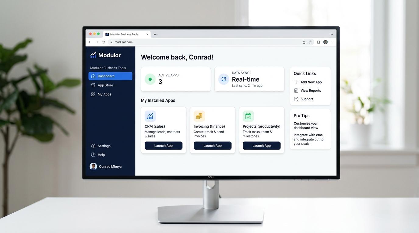Modulor desktop dashboard interface